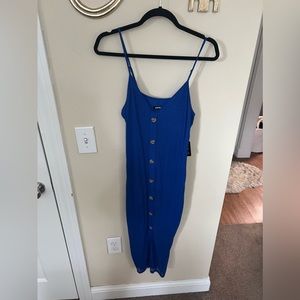 Express blue ribbed dress size medium new with tags